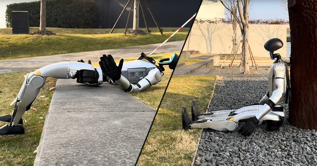 KI Roboter sitzt